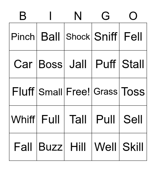 Fundations Bingo Card