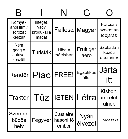 Sanyi és Castiel Geoguessr Bingo Card
