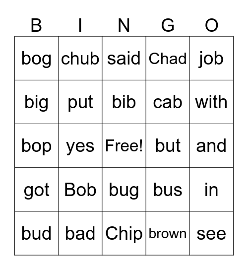 OG-b Bingo Card