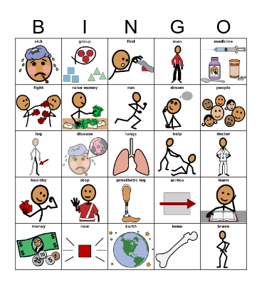 Terry Fox Run Bingo Card