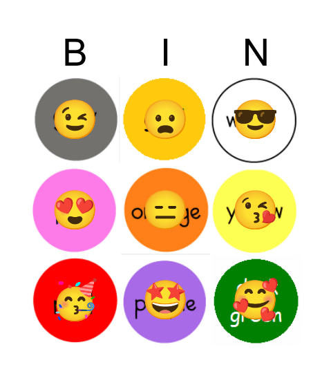 Colour Bingo Card