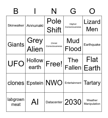 Conspiracy Bingo Card
