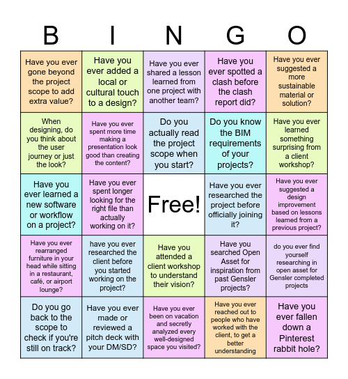 DESIGN PURPOSE - HUMAN BINGO Card