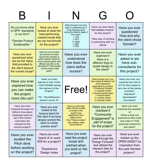 START SMART BINGO Card