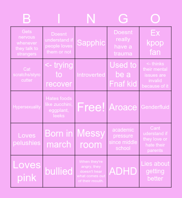 Amia's bingo♡ Bingo Card