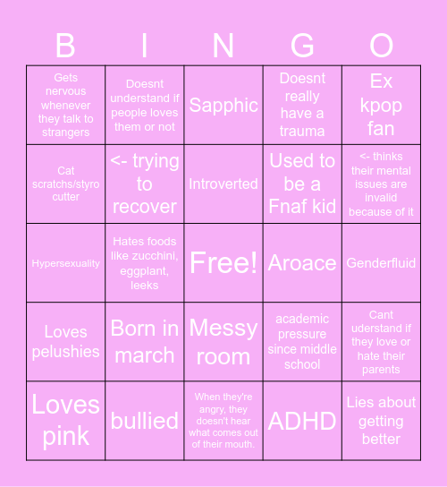 Amia's bingo♡ Bingo Card