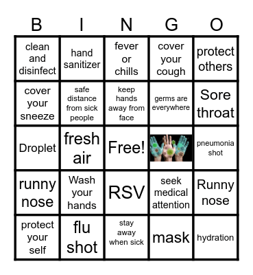 Respiratory Hygiene & Cough Etiquette Bingo Card