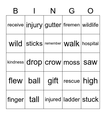 Crows Bingo Card
