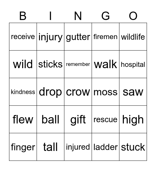 Crows Bingo Card