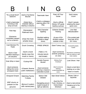 ERP Disney Bingo Card