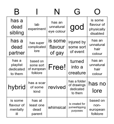oc bingo Card