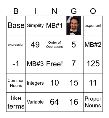 Math Bingo 9/10/26 Bingo Card