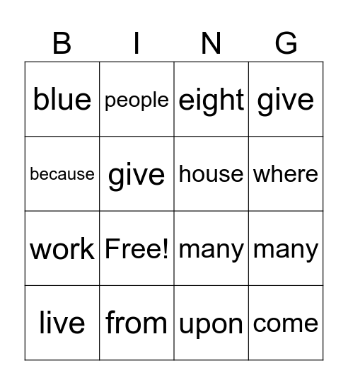 Bingo Card