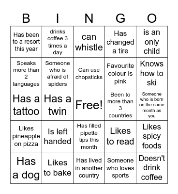 Icebreaker Bingo! Bingo Card