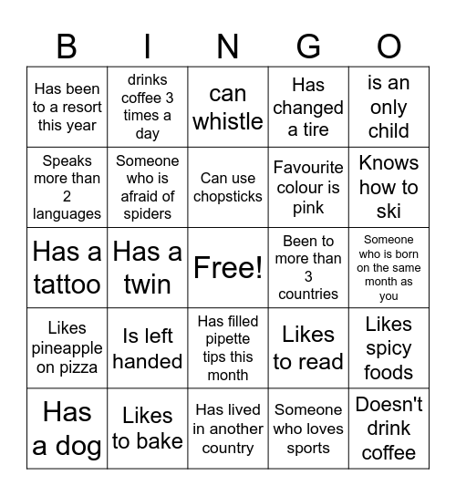 Icebreaker Bingo! Bingo Card