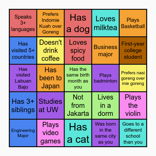 Human Bingo Card