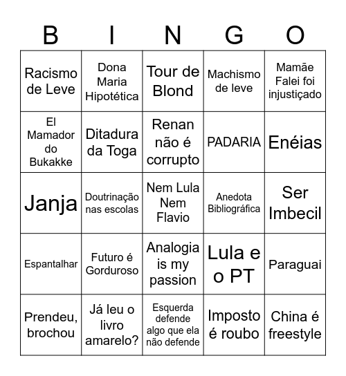 Bingo Missão Bingo Card