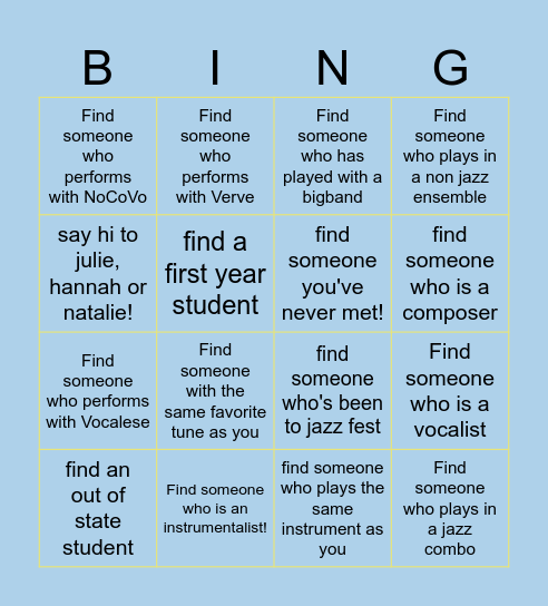 JGEI Bingo Card