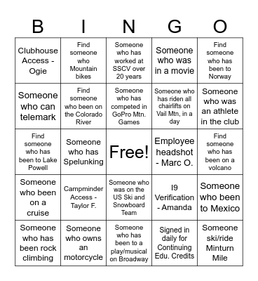 SSCV Staff Education Bingo #2 Bingo Card