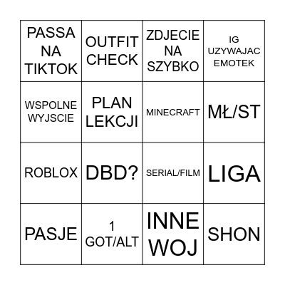 Epstein bingo Card