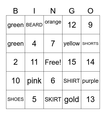 ASL Bingo Card