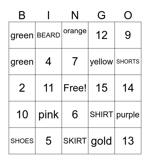 ASL Bingo Card