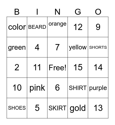 ASL Bingo Card