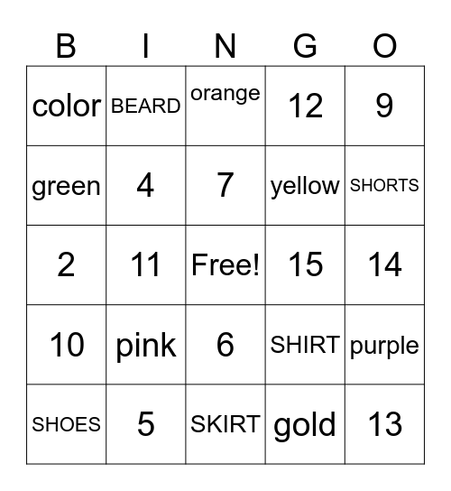 ASL Bingo Card