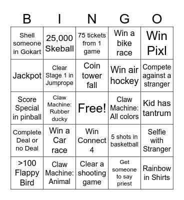Wonderlands Bingo Card