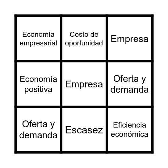 BINGO SABES ECONOMIA Bingo Card