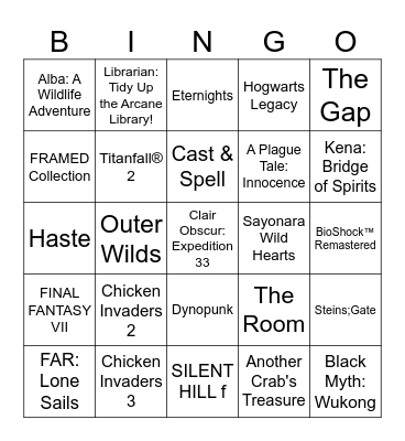 2027 Achievement Hunting Bingo Card