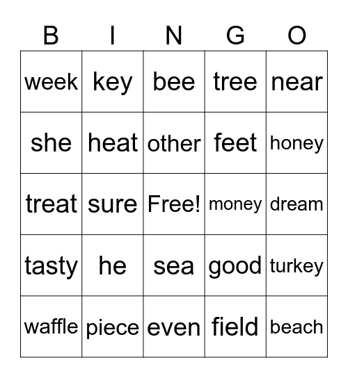 Ice cream Cones Bingo Card