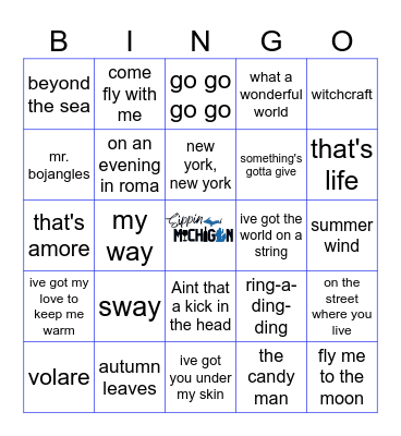 Rat Pack- Vocal Jazz Bingo Card
