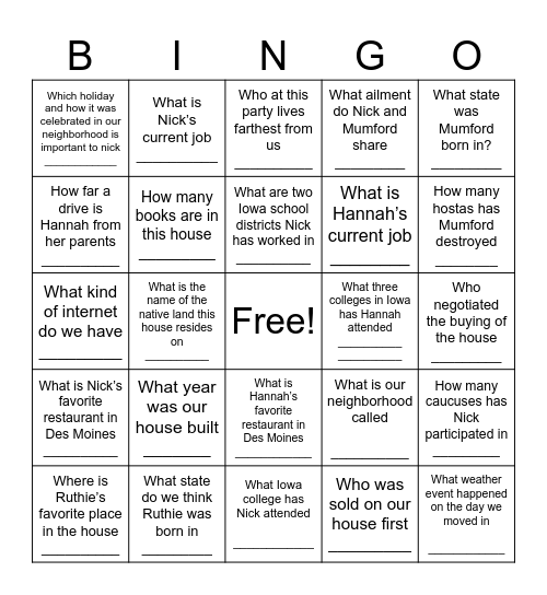 WE MOVED BINGO Card