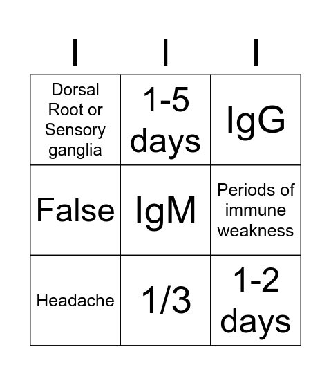 Week 7 Bingo Card