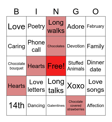 Valentine's Day Bingo Card