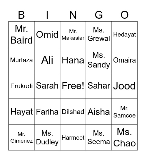 All About LEAD Bingo Card