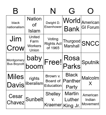 CH. 26/27 Bingo Card