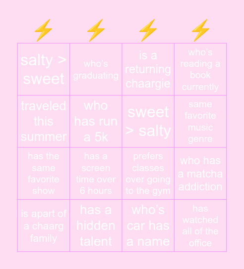 SG BINGO Card