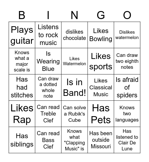 Find Someone Who: Bingo Card
