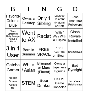 Tree (RIP) Bingo Card