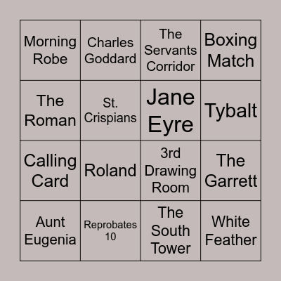 Whereabouts Bingo Card