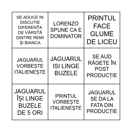 INSULA IUBIRII 10 Bingo Card