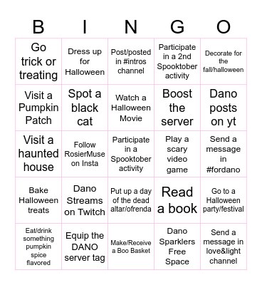 Spooktober Bingo Card