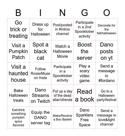 Spooktober Bingo Card