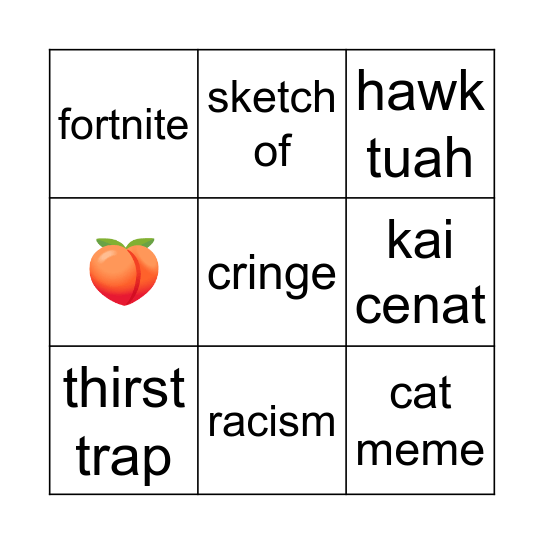 TIKTOK bingo (cancelled edition) Bingo Card