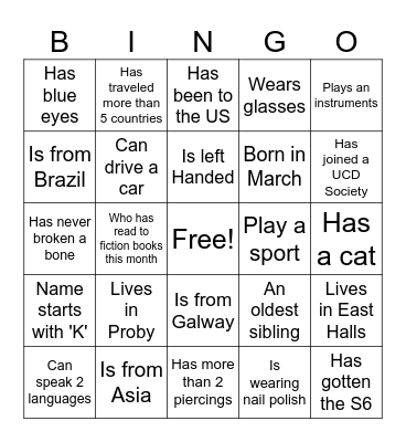 Person Bingo Card