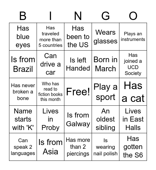Person Bingo Card