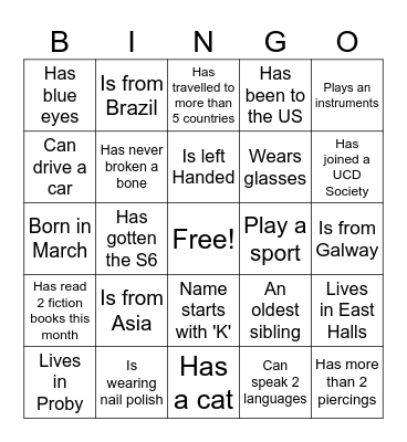 Person Bingo Card