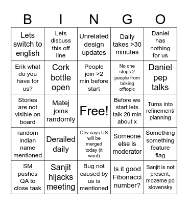 Kikimora daily Bingo Card